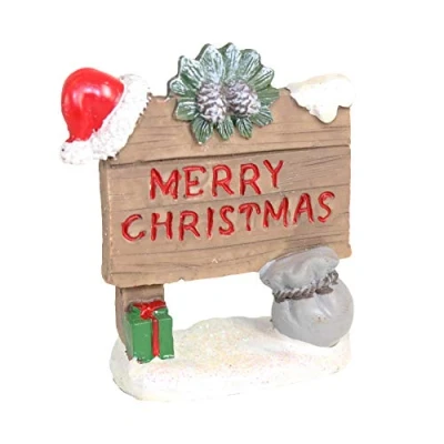 Image of PMS International Merry Sign, Christmas Colour Red, Green, White, 9.5cm x 7cm