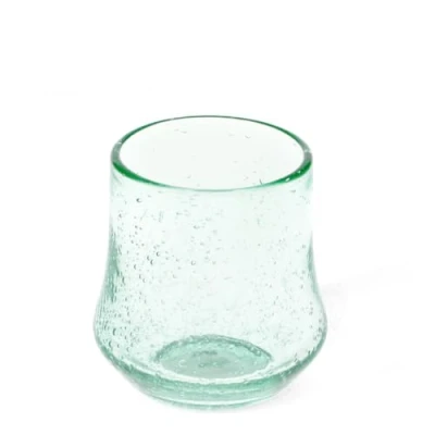 Image of Rex London Blue Hand Blown Bubble Glass Tumbler