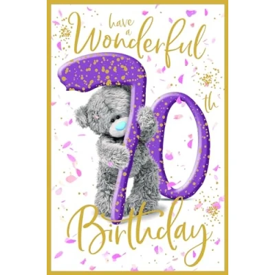 Image of Me to You 70th Birthday Card Tatty Teddy Photo Finish Design Official Collection