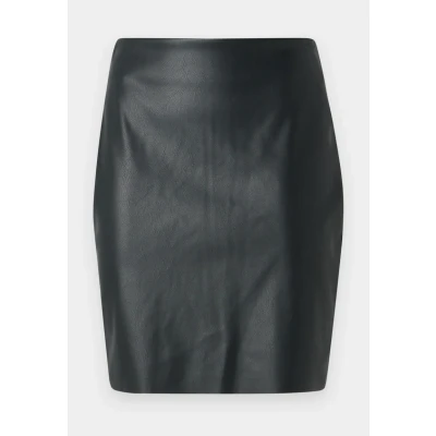 Image of Vila Women&#039;s Vidagmar Hw Pu Skirt Noos Faux Leather, Black, 3 UK