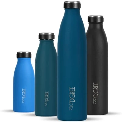 Image of 720DGREE Vaccum Insulated Water Bottle “milkyBottle“ 1litre Leakproof, BPA Free, Thermo Stainless Steel Flask Sports, Gym, Fitness, School, Kids, Travel, Outdoor, Hot, Cold &amp; Carbonated Drinks