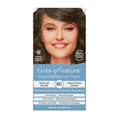 Image of Tints of Nature 6C Dark Ash Blonde Permanent Hair Dye, Nourishes and Covers Greys, Ammonia Free, 130ml