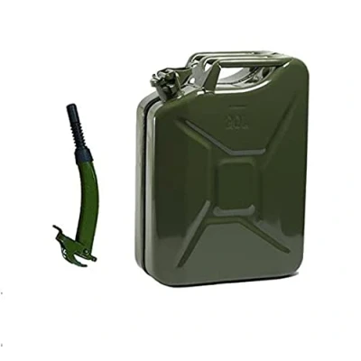 Image of Opticare 20 Litre Green Metal Jerry Can With Spout (UN Approved, GS/TUV Certification)