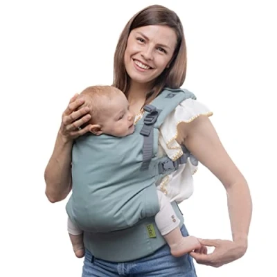 Image of Boba X Baby Carrier Newborn to Toddler Certified Hip Healthy Carriers &amp; Carrier, Micro Adjustable from Newborn, Petite Plus Size 7 45 lbs (Seafoam)