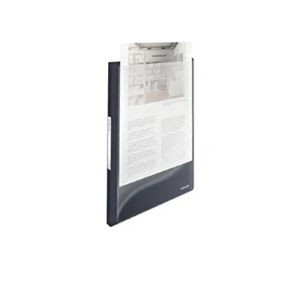 Image of Esselte A4 Panorama Display Book, 40 Pockets, 80 Sheet Capacity, Transparent Front Viewing Sheet, VIVIDA Black, Range, 624012