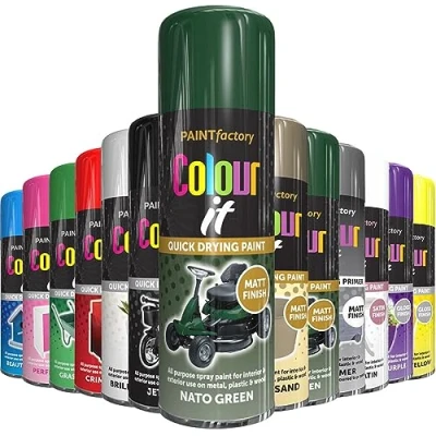 Image of AlezyB 1 x Nato Green All Purpose Aerosol Spray Paint 250ml. Excellent Coverage, Quick &amp; Fast Drying for interior exterior Multipurpose Metal Plastic Wood Glass.