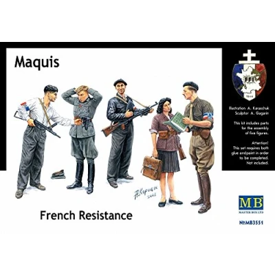 Image of Masterbox 1:35 Scale Maquis French Resistance Construction Kit (Grey)