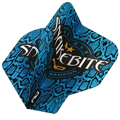 Image of RED DRAGON Peter Wright Snakebite Hardcore Ionic Blue Logo Standard dart flights 3 sets per pack (9 in total)