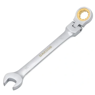 Image of DAKCOS Flexible Head Ratchet Combination Wrench Spanner 16mm Chrome Vanadium Steel