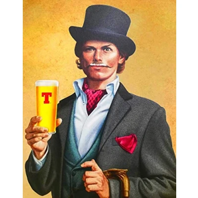 Image of Scottish Scotland Tennents Lager Beer inspired Vintage Retro Man Cave Bar Pub Shed Novelty Gift Aluminium Metal Tin Wall Décor Sign
