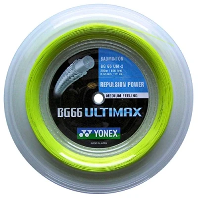Image of YONEX BG66 Ultimax Badminton String 200m Reel, Color Yellow