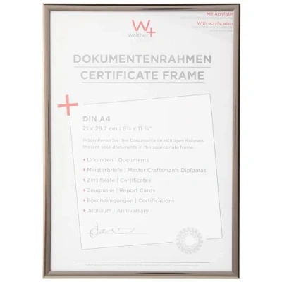 Image of walther Design Picture Frame Steel 21 x 29,7 cm (DIN A4) with Art Glass 3 Pack, New Lifestyle Plastic KVX130D3