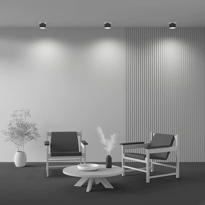 Image of Maytoni Planet Surface Mounted Downlight Black 3000K