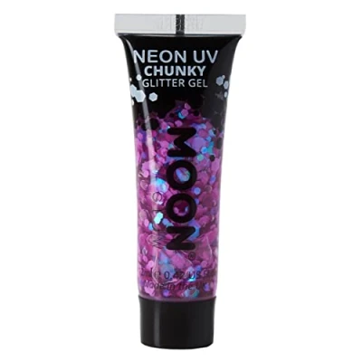 Image of Neon UV Face &amp; Body Chunky Glitter Gel 12ml Purple