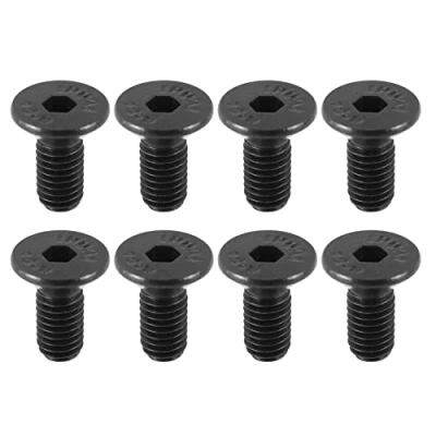 Image of Evarbuild 8Pcs Bike Lock Shoe Cleat Mounting Screw for SPD Locking Pedal Steel Black