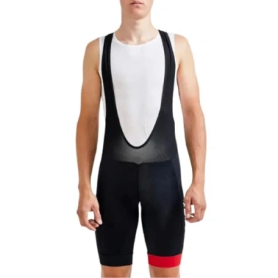 Image of Craft Men&#039;s Core Endur Bib Shorts M Cycling, Black/Bright red,