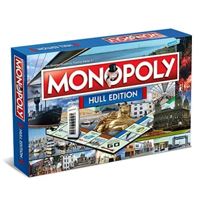 Image of Winning Moves Hull Monopoly Board Game, Advance to Humber Bridge, City Hall, FC and trade your way success, 26 players makes a great gift for ages 8 plus