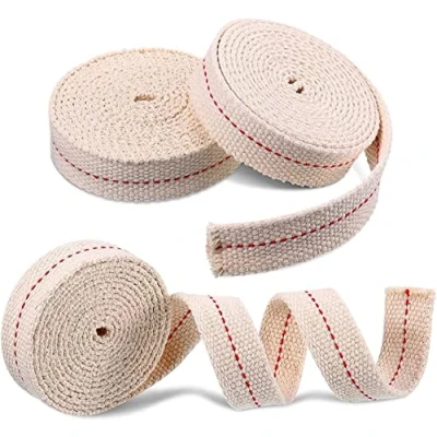 Image of 3 Rolls Strong Flat Cotton Wick, 2/5 Inch Oil Lantern Wick For Kerosene Burner Stove Lighting Lamp Roll Making DIY Accessory