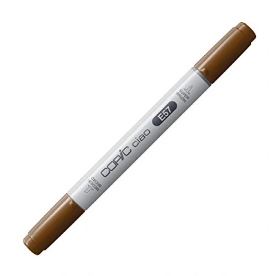 Image of COPIC Ciao Coloured Marker Pen (E 57) Light Walnut, For Art &amp; Crafts, Colouring, Graphics, Highlighter, Design, Anime, Professional Beginners, Supplies Colouring Books