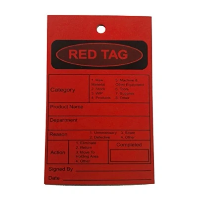 Image of Red 5S Tags Pack of 500, Red, 110 mm x 70