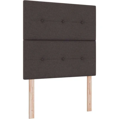 Image of vidaXL Headboard Button Tufted Dark Brown 90 cm Fabric