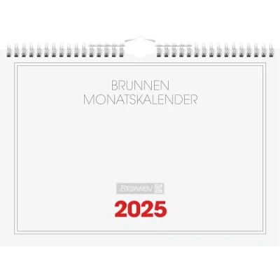 Image of BRUNNEN Monthly Calendar (2025), 1 Page = Month, A4 Landscape, 12 Sheets