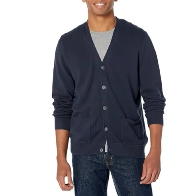 Image of Amazon Essentials Men&#039;s Cotton Cardigan Jumper, Navy, XXL