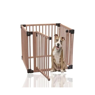 Image of Bettacare Wooden Dog Pen, 80cm x 80cm, Natural Wood, 76cm High, Pen for Pets Dogs and Puppy, Playpen, Indoor Yard, Easy Installation