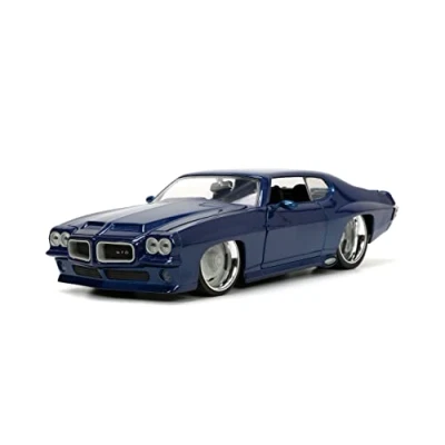 Image of Big Time Muscle 1:24 1971Pontiac GTO Die cast Car Dark Blue, Toys for Kids and Adults