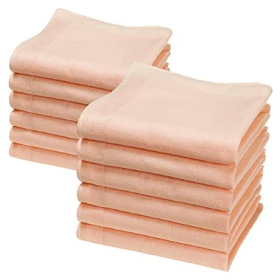 Image of merrysquare Little Handkerchiefs Size 9 inches square 100% Cotton LILLIPUT Model (Salmon)