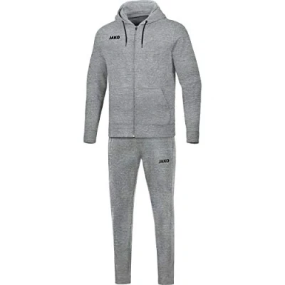 Image of JAKO Men&#039;s Base Hooded Jogging Suit Light Grey Marl, 4XL