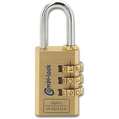 Image of Burg Wächter Combi 80 15 M SB Combination Padlock, Brass