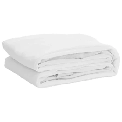 Image of vidaXL White Mattress Protector, 90 x 220 cm, Waterproof, Fitted Sheet, Bed Sheet