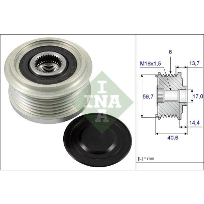 Image of 1202118, 1202264, 1204188 Freewheel Clutch INA 535 0228 10 40,6mm Requires special tools for mounting VAUXHALL: Mokka / X, Astra Mk6 Kombi