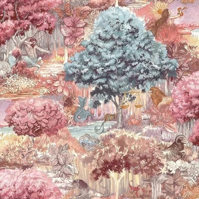Image of Holden Decor Astrology Pink Wallpaper 13500 Forest Tree Zodiac Element