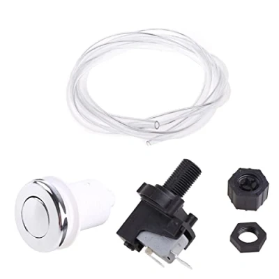 Image of Bath Tub Spa Waste Garbage Disposal Self Lock Air Switch Push Button Hose Black&amp;white