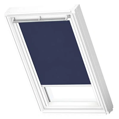 Image of VELUX Original Roof Window Translucent Roller Blind for MK04, Blue, with White Guide Rail
