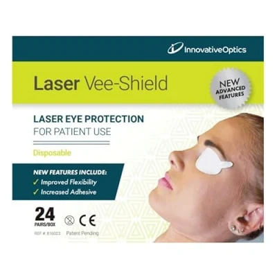 Image of Innovative Optics Laser Eye Shields: Advanced Disposable Vee Shields Engineered for Professional Protection 24 Pairs per Box