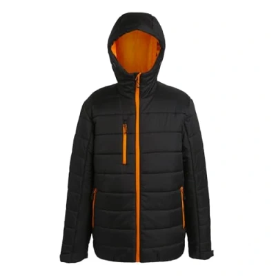 Image of Regatta Professional Men&#039;s Insulated Navigate Thermal Jacket Black Orange Pop