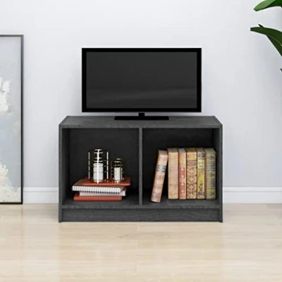 Image of TV Cabinet, Entertainment Unit Stand Cabinet Grey 70x33x42 cm Solid Pinewood