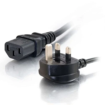 Image of C2G 88511 0.5 Metre UK Power Cable IEC320C13 to BS1363 Kettle Lead Cord, Black