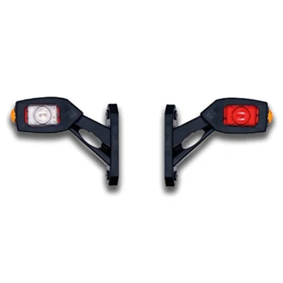 Image of Ardillion 2 Red Orange White 12/24V LED Side Position Stalk Marker Lights For Truck Trailer Chassis Bus