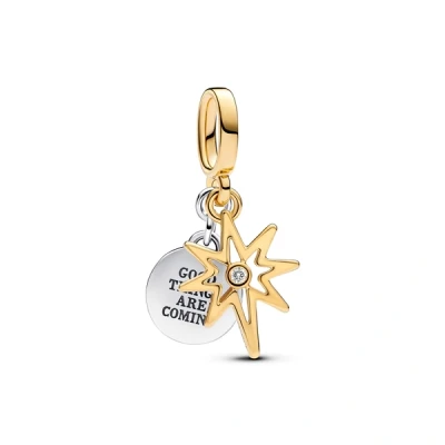 Image of Pandora Engravable North Star Lab grown Diamond Dangle Charm