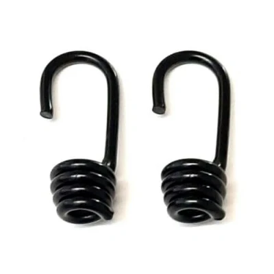 Image of Plastic Coated Steel Wire Bungee Hooks Shock Elastic Cord Rope 6mm 8mm 10mm Black (6mm, 2)