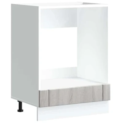 Image of vidaXL Oven Cabinet Lucca Grey Sonoma Engineered Wood Kitchen Storage Unit for &amp; Microwave, 60 x 46 81.5 cm, Adjustable Feet