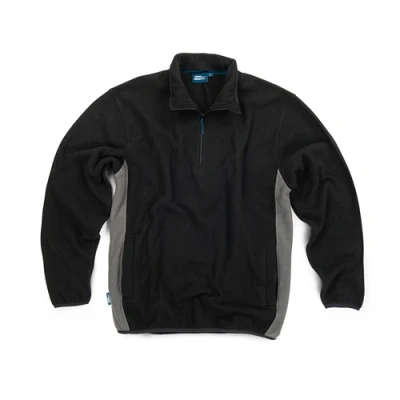 Image of Tough Grit 2 Tone 1/4 Zip Fleece Black / Charcoal S