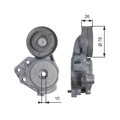 Image of 03C145299J Tensioner Pulley GATES T39173 PowerGrip VOLKSWAGEN: Passat B6 Variant, Golf 6, 5, SEAT: Ibiza 4 Sportcoupe, 4, Alhambra II