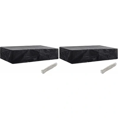 Image of vidaXL Garden Sunlounger Cover 2 pcs 8 Eyelets 218x77x55 cm