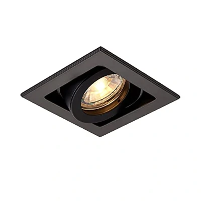 Image of Saxby 94795 Xeno Matt Black Indoor Single Light Fitting GU10 Recessed Boxed Adjustable Downlight