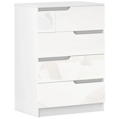 Image of HOMCOM Modern Dresser with 4 Drawers, Chest of Drawers for Bedroom, Living Room, 60 x 40 85cm, White
